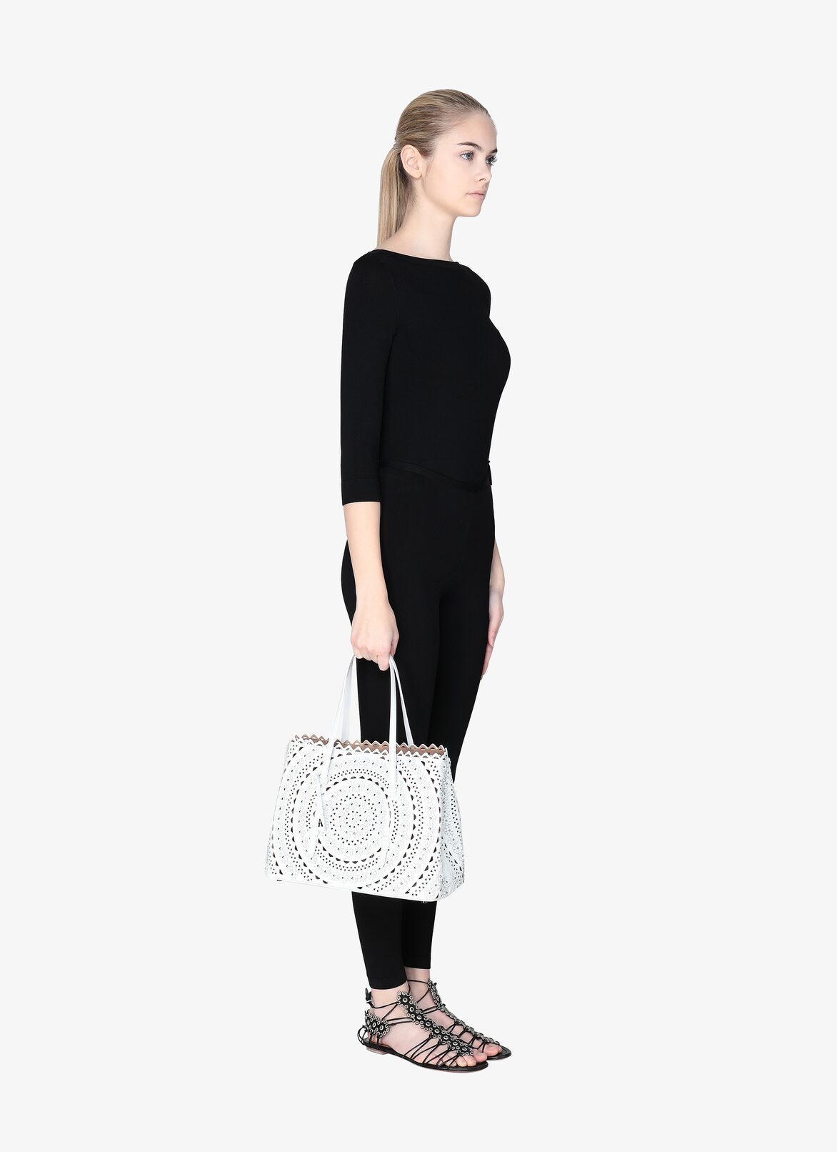 Medium Mina Tote ALAÏA WHITE MEDIUM MINA TOTE